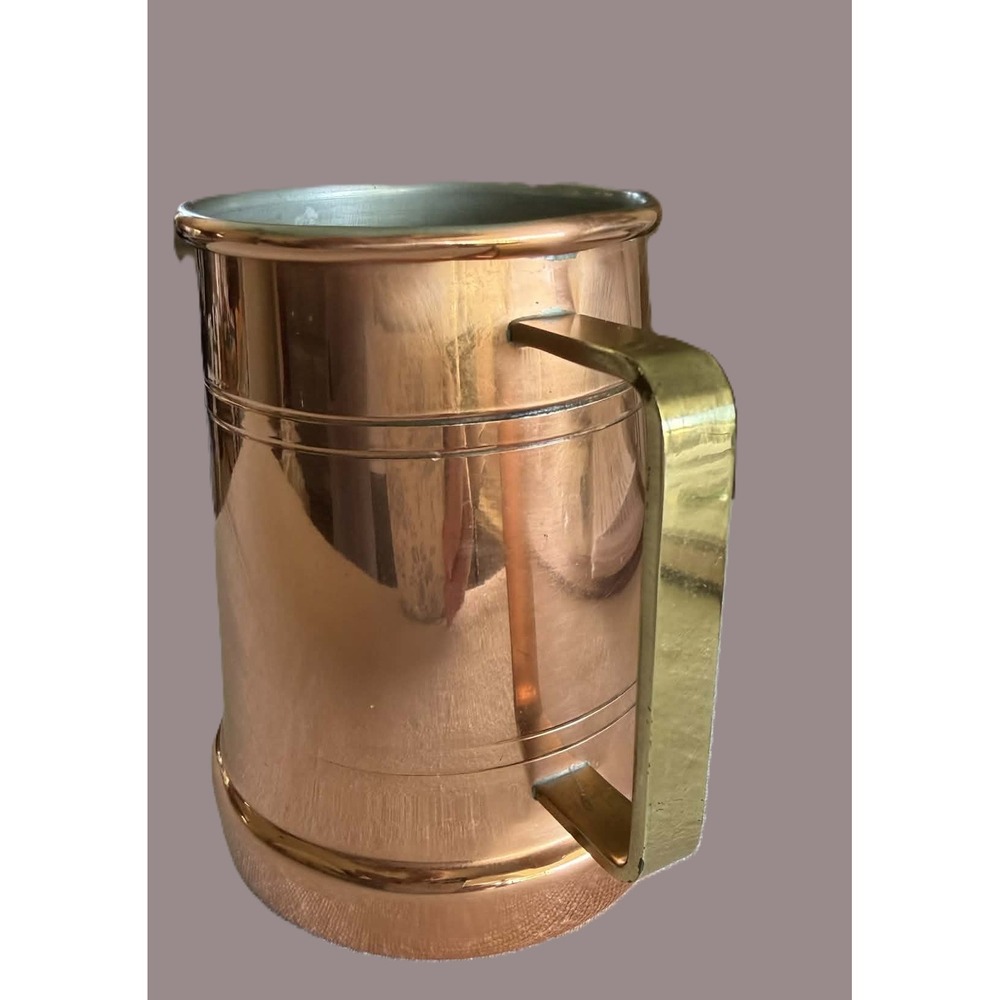 Vintage Hand Crafted Copper Tankard Brass Handle Mug Made in Portugal 16oz